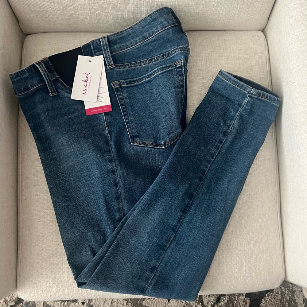 Low-Rise Skinny Medium Wash Maternity Jeans